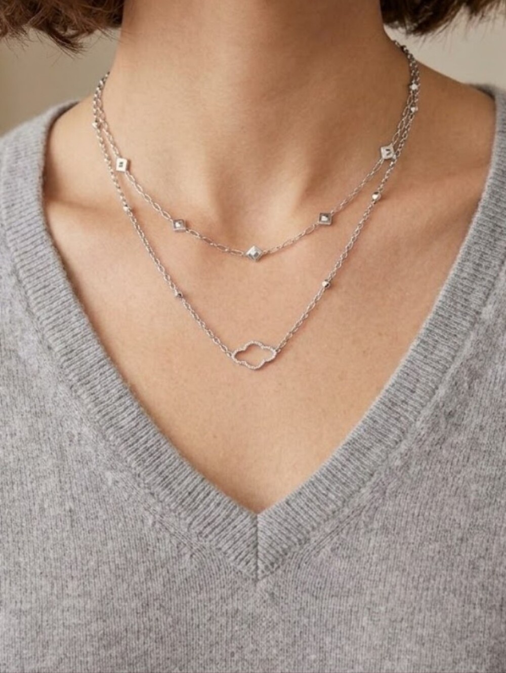 Kendra Scott Silver Abbie Multi Strand Necklace NWT